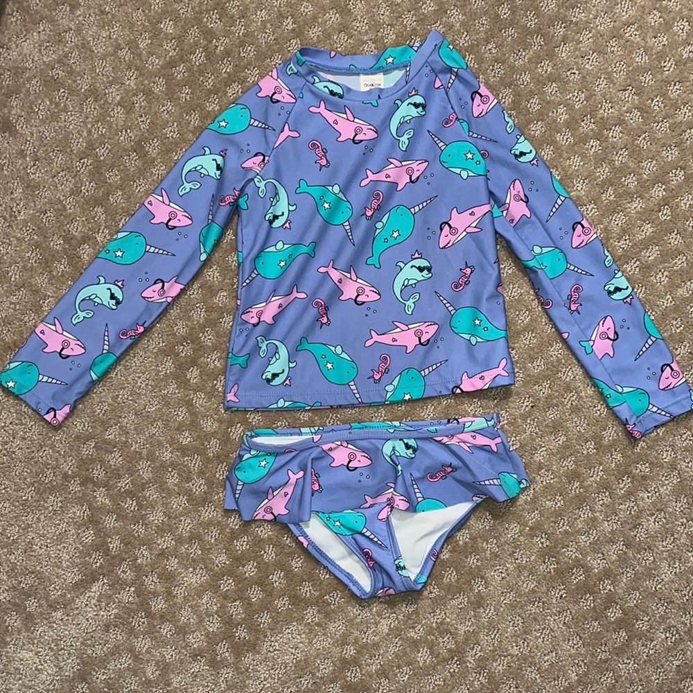 4T 2pcs Rashguard Girls Swimsuit